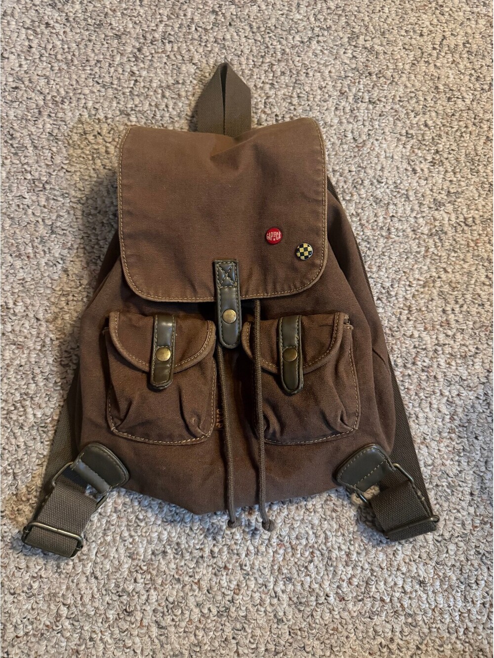 Gap kids/baby brown canvas mini backpack